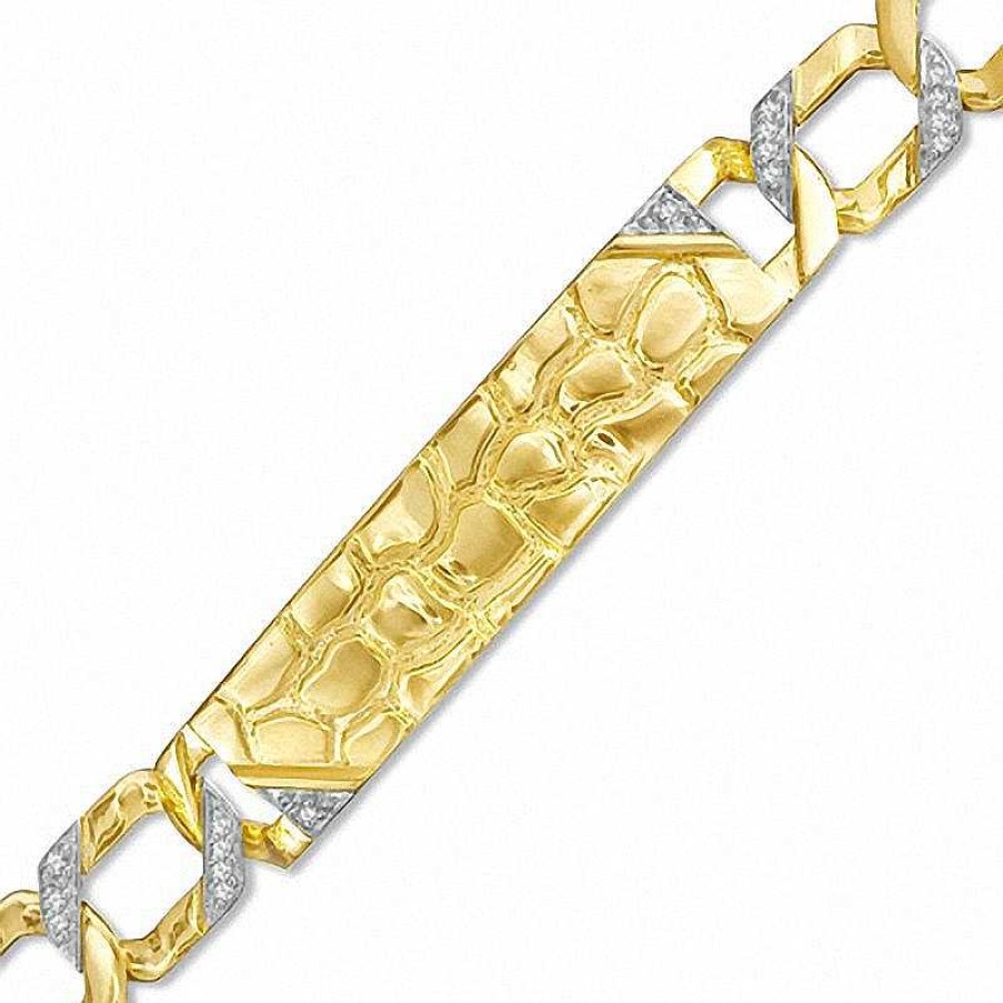 Zales Men'S 1/4 Ct. T.W. Diamond Bracelet In 18K Gold Vermeil - 8.5" Bracelets