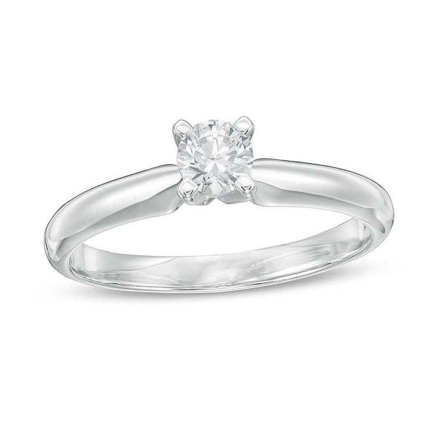 Zales 1/3 Ct. T.W. Diamond Solitaire Engagement Ring In 14K White Gold (I/I2) Rings