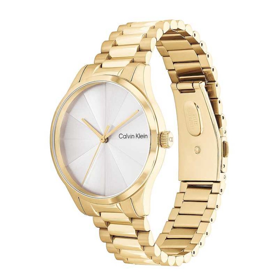 Calvin Klein Calvin Klein Gold-Tone Ip Watch With White Dial (Model: 25200232) Watches