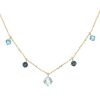 Zales London, Swiss And Sky Blue Topaz Five Stone Station Necklace In 10K Gold Necklaces