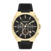 Coach Men'S Coach Jackson Gold-Tone Ip Black Leather Strap Chronograph Watch With Black Dial (Model: 14602684) Watches