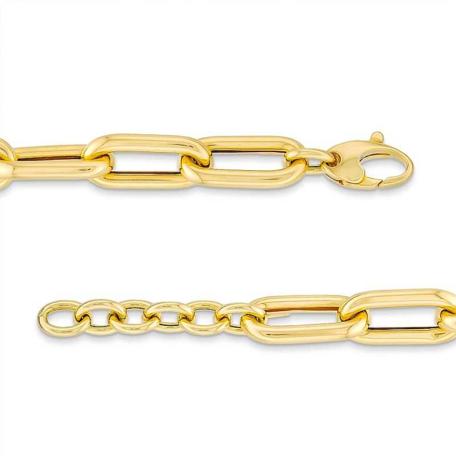 Zales 2.5Mm Paper Clip Cheval Chain Bracelet In Hollow 14K Gold - 9.0" Bracelets