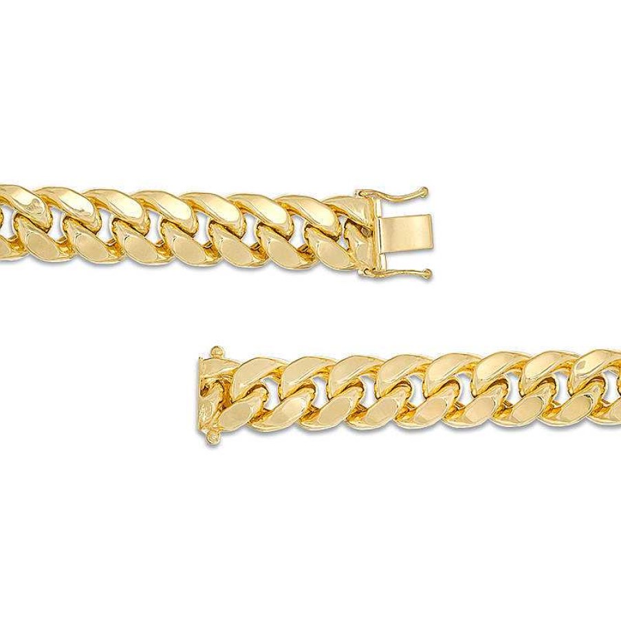 Zales Men'S 10.7Mm Cuban Curb Chain Necklace In Hollow 14K Gold - 26" Necklaces