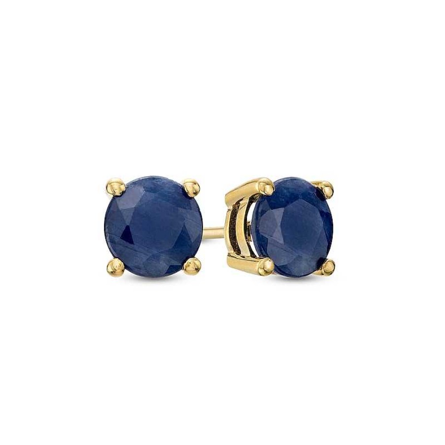 Zales 6.0Mm Blue Sapphire Solitaire Stud Earrings In 10K Gold Earrings