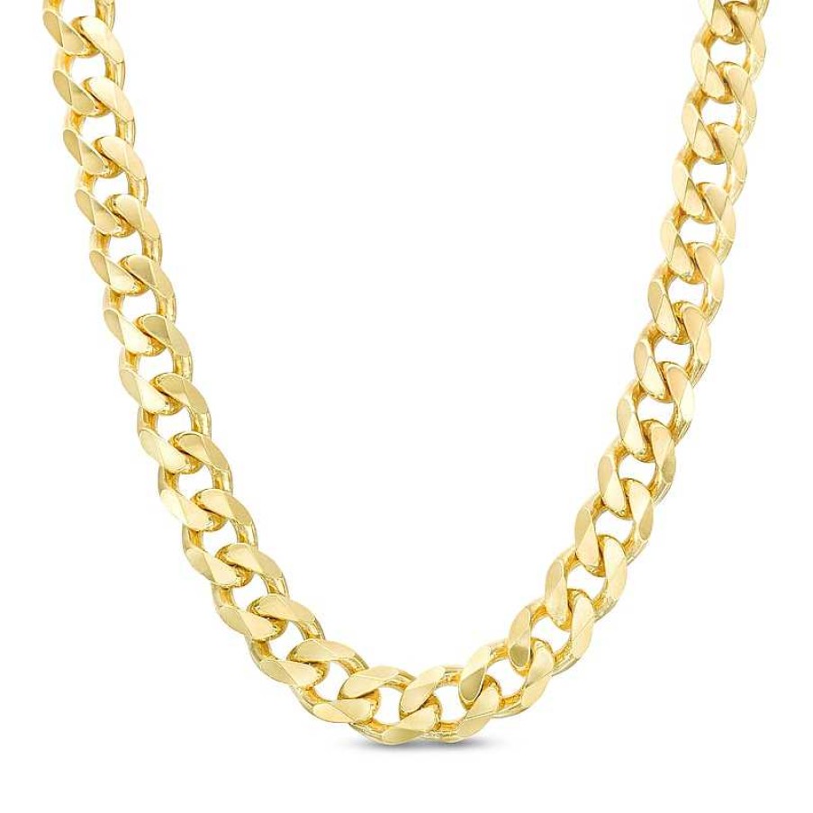 Zales Men'S 9.9Mm Curb Chain Necklace In Solid 14K Gold - 22" Necklaces