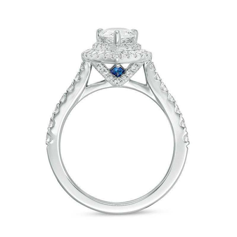 Zales Vera Wang Love Collection 1-3/4 Ct. T.W. Certified Pear-Shaped Diamond Frame Engagement Ring In 14K White Gold (I/Si2) Rings