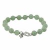 Zales Jade Bead Bracelet In Sterling Silver - 7.5" Bracelets