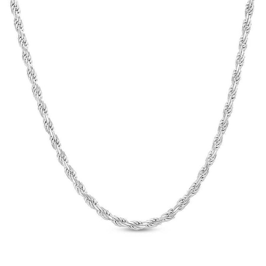 Zales Men'S 3.5Mm Rope Chain Necklace In Solid Sterling Silver - 24" Necklaces