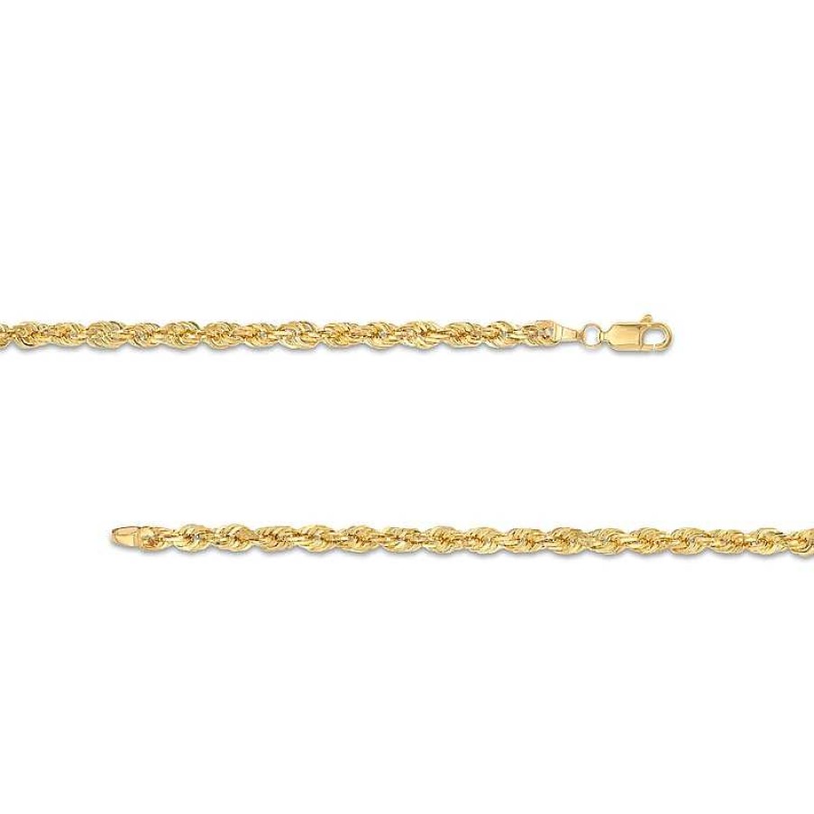 Zales 3.8Mm Diamond-Cut Glitter Rope Chain Necklace In Solid 10K Gold - 20" Necklaces