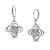 Zales 1/2 Ct. T.W. Clover-Shaped Multi-Diamond Double Swirl Frame Drop Earrings In Sterling Silver Earrings