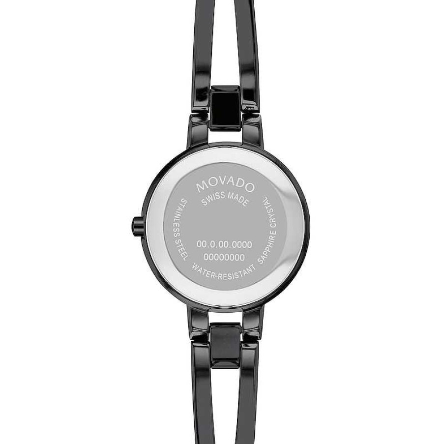 Movado Ladies' Movado Amorosa Black Pvd Bangle Watch With Black Dial (Model: 0607795) Watches