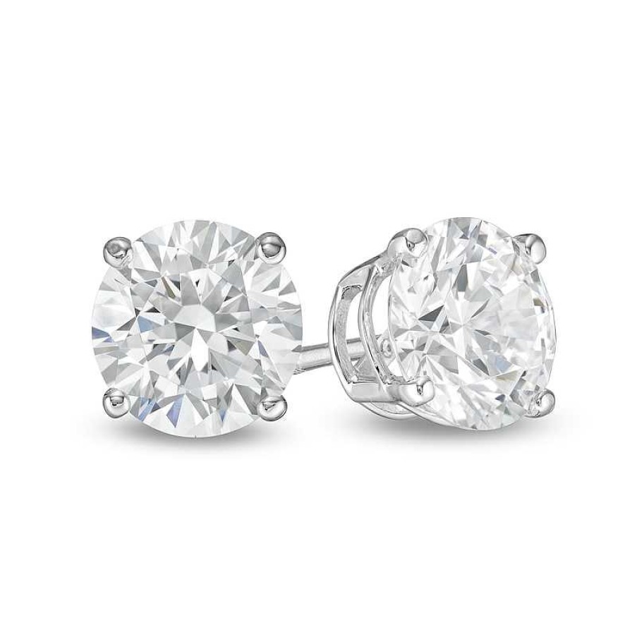 Zales 3 Ct. T.W. Certified Lab-Created Diamond Solitaire Stud Earrings In 14K White Gold (F/Si2) Earrings