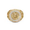 Zales Men'S 1/4 Ct. T.W. Diamond Lion'S Head Nugget Ring In 10K Gold Rings