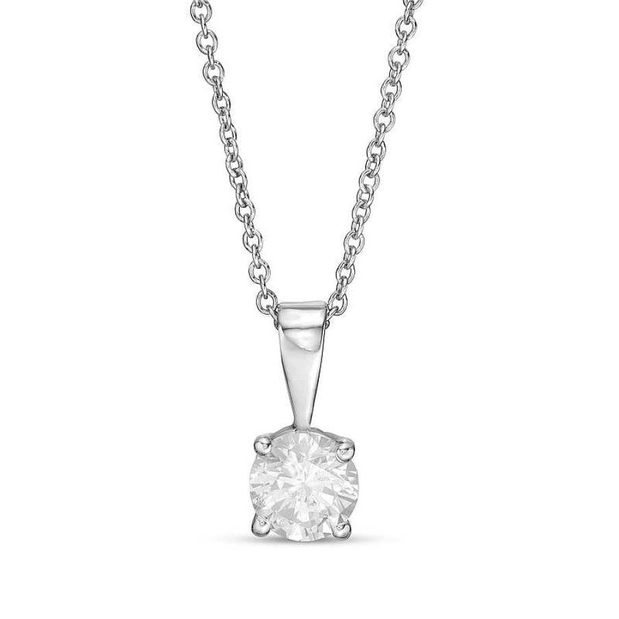 Zales 5/8 Ct. Diamond Solitaire Pendant In 10K White Gold (I/I3) Necklaces