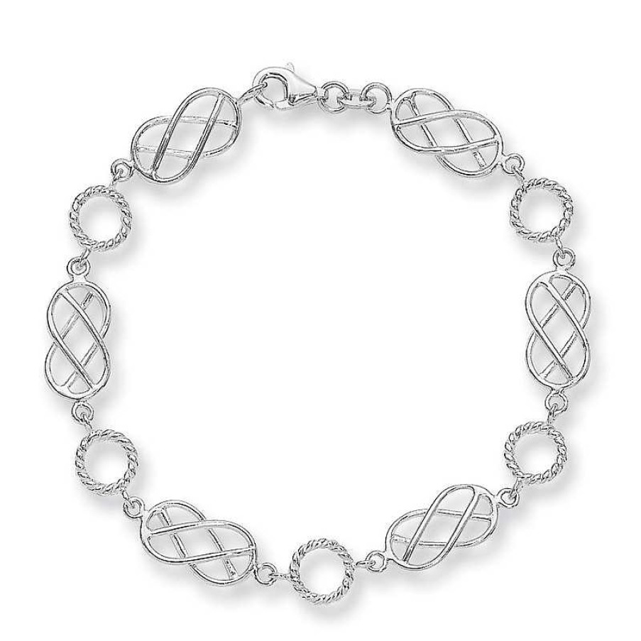 Zales Woven Station Bracelet In Sterling Silver - 7.25" Bracelets