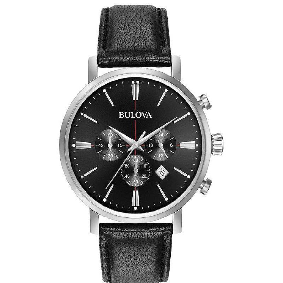 Bulova Men'S Bulova Classic Chronograph Strap Watch With Black Dial (Model: 96B262) Watches