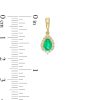 Zales Pear-Shaped Emerald And 1/4 Ct. T.W. Diamond Frame Drop Earrings In 10K Gold Earrings