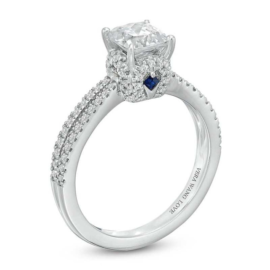 Zales Vera Wang Love Collection 1-1/3 Ct. T.W. Certified Diamond Split Shank Engagement Ring In 14K White Gold (I/Si2) Rings