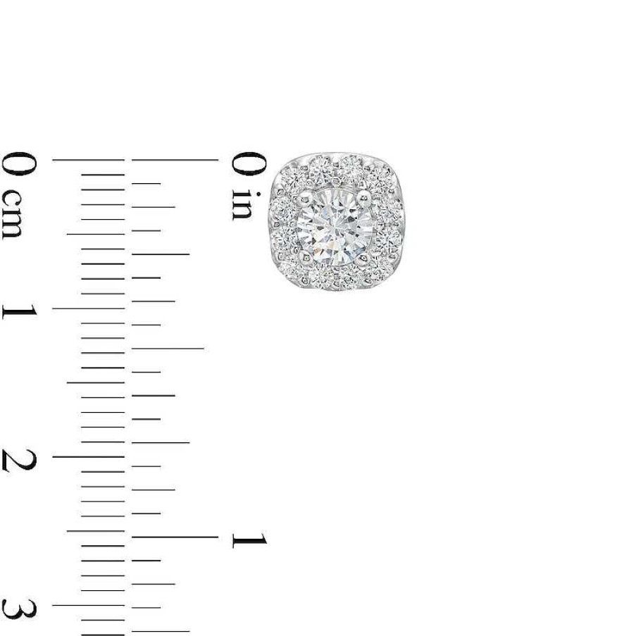 Zales 1-1/2 Ct. T.W. Diamond Cushion-Shaped Frame Stud Earrings In 10K White Gold Earrings