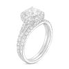 Zales 1-7/8 Ct. T.W. Certified Lab-Created Diamond Cushion Frame Split Shank Bridal Set In 14K White Gold (I/Si2) Rings