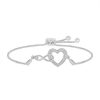 Zales Diamond Accent Infinity Heart Bolo Bracelet In Sterling Silver 9.5" Bracelets