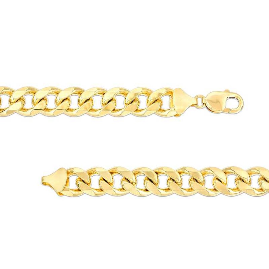 Zales 12.5Mm Curb Chain Bracelet In Solid 14K Gold - 9.0" Bracelets