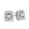 Zales 1/2 Ct. T.W. Princess-Cut Diamond Cushion Frame Stud Earrings In 10K White Gold Earrings