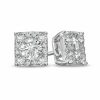 Zales Lab-Created White Sapphire Composite Square Stud Earrings In Sterling Silver Earrings