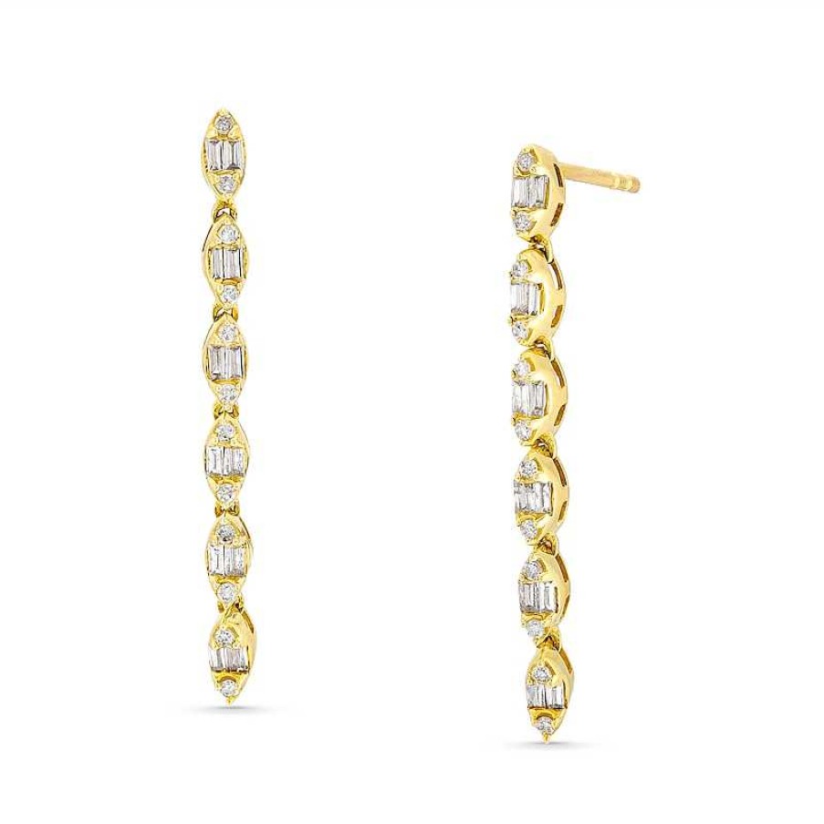 Zales 1/3 Ct. T.W. Diamond Marquise-Frame Linear Drop Earrings Earrings