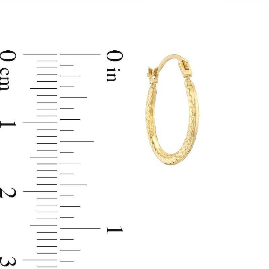 Zales Child'S 15.0Mm Rope Edge Hoop Earrings In Hollow 14K Gold Earrings