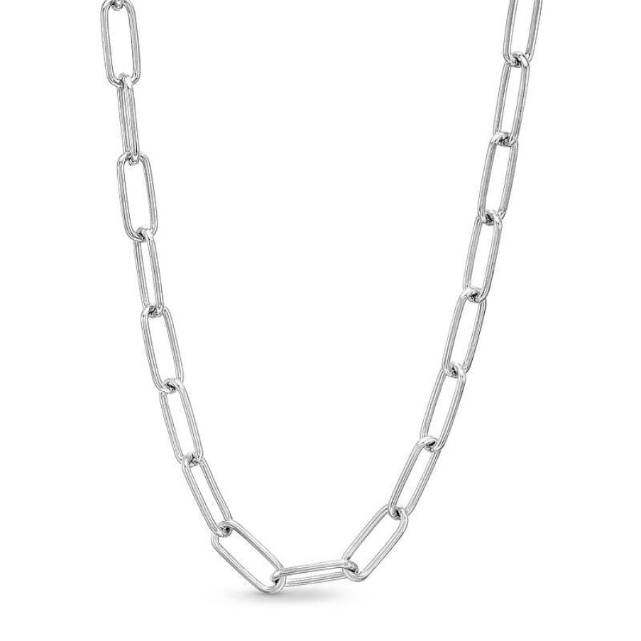 Zales 6.0Mm Paper Clip Chain Necklace In Solid Sterling Silver - 20" Necklaces