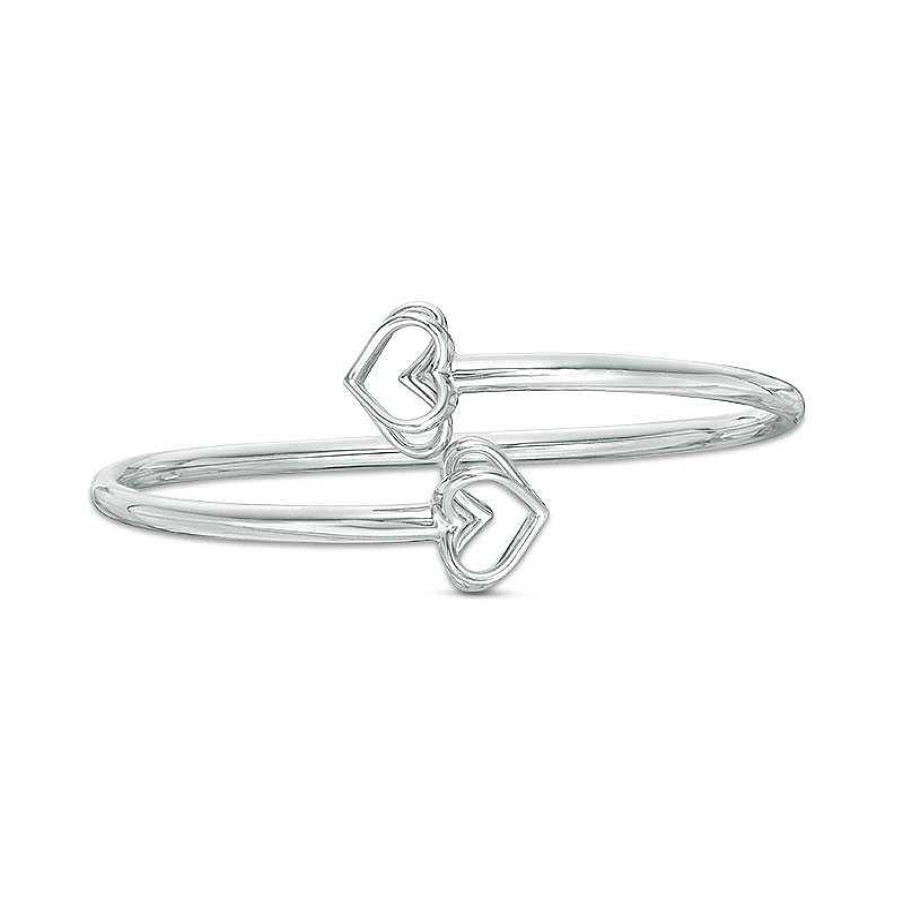 Zales The Kindred Heart From Vera Wang Love Collection Mini Bangle In Sterling Silver - 7.5" Bracelets