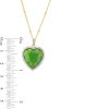 Zales 16.0Mm Heart-Shaped Jade And 1/4 Ct. T.W. Diamond Frame Necklace In 10K Gold Necklaces