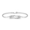 Zales Enchanted Disney Belle 1/5 Ct. T.W. Diamond Rose Engravable Bar Bracelet In Sterling Silver (1 Line) - 7.75" Bracelets