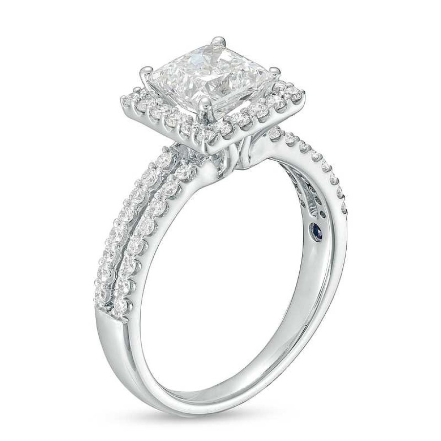 Zales True Lab-Created Diamonds By Vera Wang Love 2 Ct. T.W. Square Frame Engagement Ring In 14K White Gold (F/Vs2) Rings