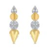 Zales 1/2 Ct. T.W. Certified Lab-Created Diamond Spiky J-Hoop Earrings In Sterling Silver And 10K Gold Plate (F/Si2) Earrings