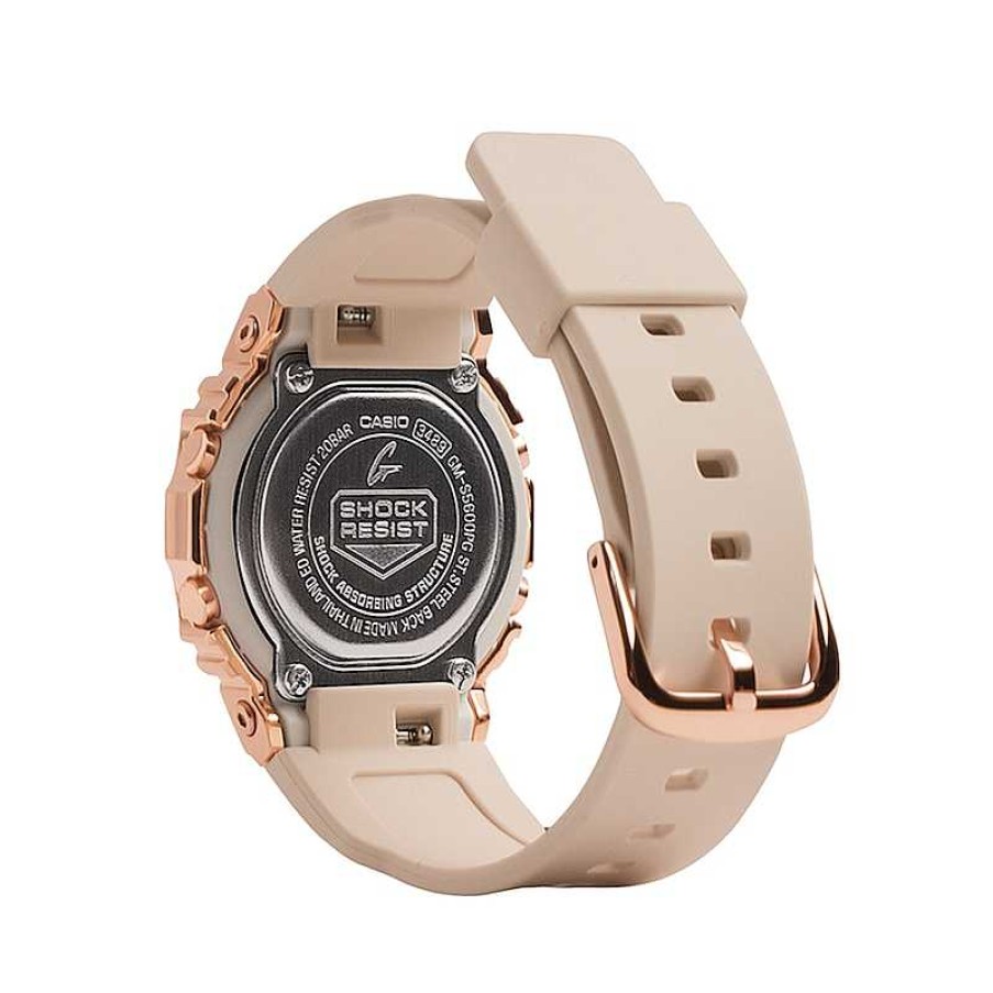 Casio G-Shock Ladies' Casio G-Shock S-Series Rose-Tone Strap Watch With Octagonal Champagne Dial (Model: Gms5600Pg-4) Watches