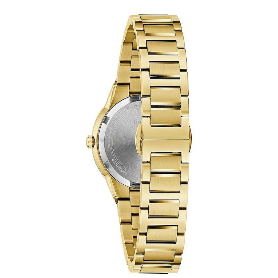 Bulova Ladies' Bulova Millennia Modern Black Dial Watch In Gold-Tone Stainless Steel (Model 97L175) Watches