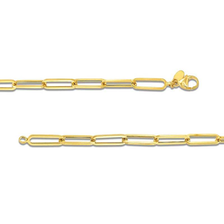 Zales 3.8Mm Paper Clip Chain Necklace In Hollow 14K Gold - 18" Necklaces