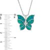 Zales Lab-Created Blue Opal And White Sapphire Butterfly Pendant In Sterling Silver Necklaces