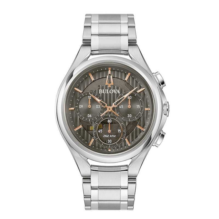 Bulova Men'S Bulova Curv Chronograph Watch With Grey Dial (Model: 96A298) Watches