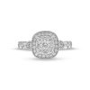 Zales 3/4 Ct. T.W. Cushion-Shaped Mulit-Diamond Frame Art Deco Vintage-Style Engagement Ring In 14K White Gold Rings