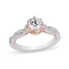 Zales Enchanted Disney Belle 1 Ct. T.W. Diamond Scallop Edge Twist Shank Engagement Ring In 14K Two-Tone Gold Rings