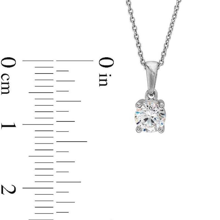 Zales 1/2 Ct. Certified Lab-Created Diamond Solitaire Pendant In 14K White Gold (I/Si2) Necklaces