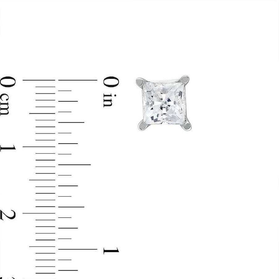 Zales 1/3 Ct. T.W. Princess-Cut Certified Lab-Created Diamond Solitaire Stud Earrings In 10K White Gold (I/Si2) Earrings