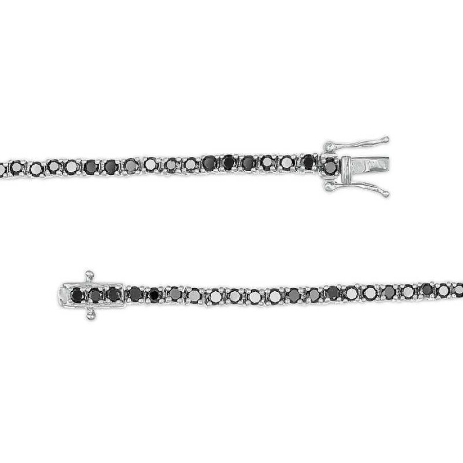 Zales 3 Ct. T.W. Black Diamond Tennis Bracelet In Sterling Silver - 7.5" Bracelets