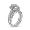 Zales 2 Ct. T.W. Pear-Shaped Multi-Diamond Frame Bridal Set In 14K White Gold Rings