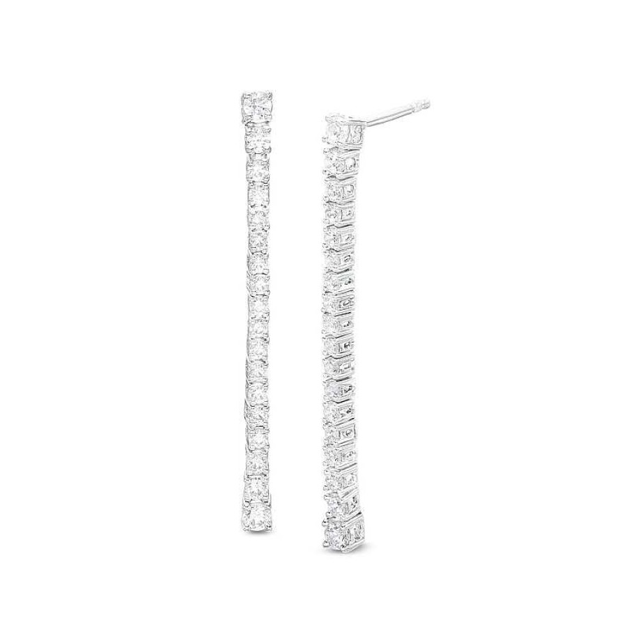 Zales 1 Ct. T.W. Diamond Graduated Drop Earrings In 10K White Gold Earrings