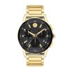 Movado Men'S Movado Museum Sport Gold-Tone Pvd Chronograph Watch With Black Dial (Model: 0607803) Watches