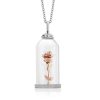 Zales Enchanted Disney Belle Diamond Accent Rose In Glass Dome Pendant In Sterling Silver And 10K Rose Gold - 24" Necklaces